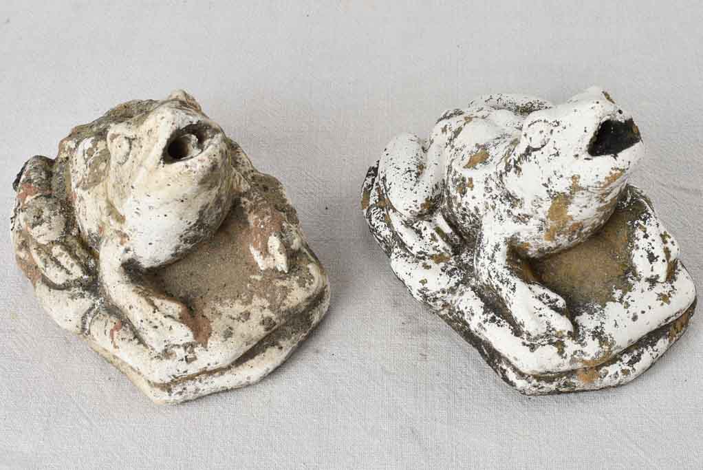 Pair of vintage garden frogs 7"