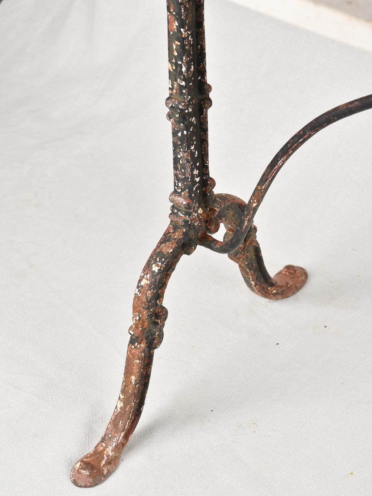Rectangular garden table with cast iron base & stone top 19¾" x 45¼"