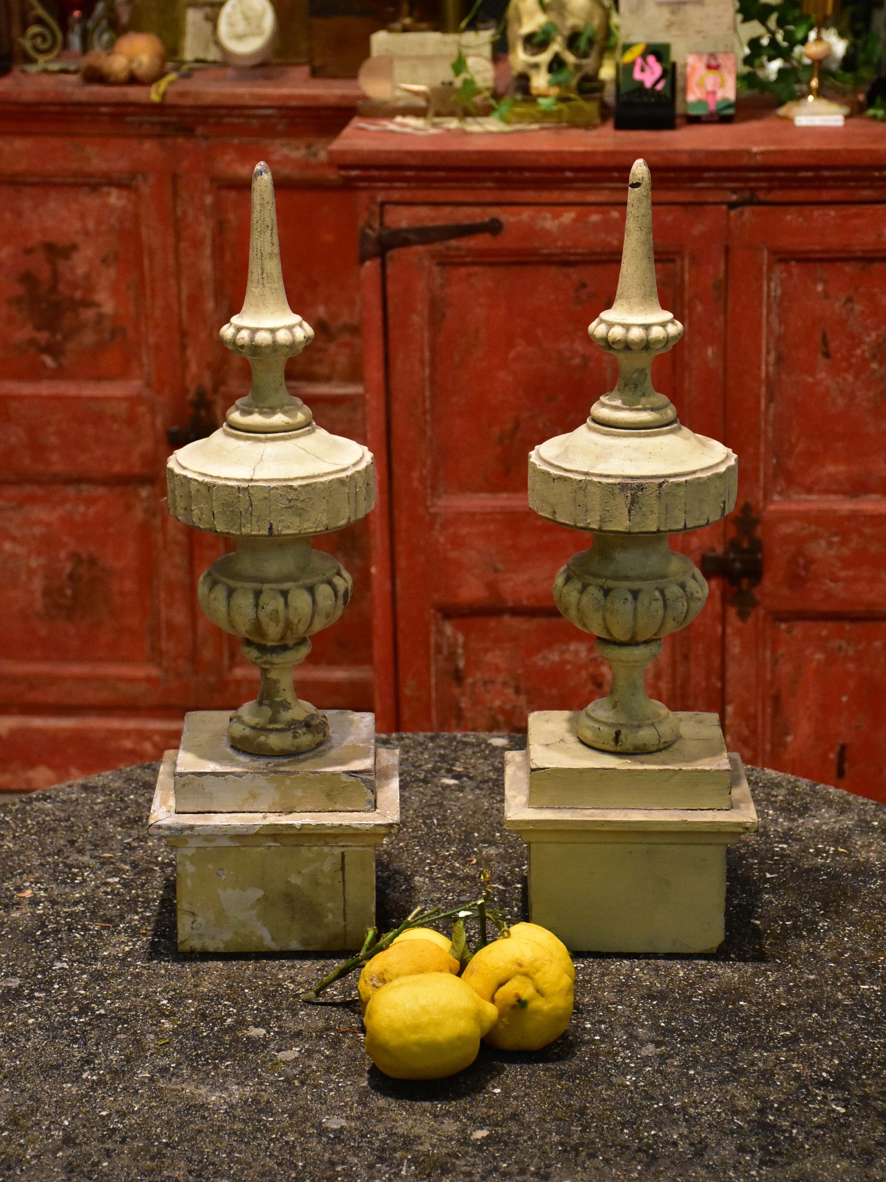 Pair of antique French finials