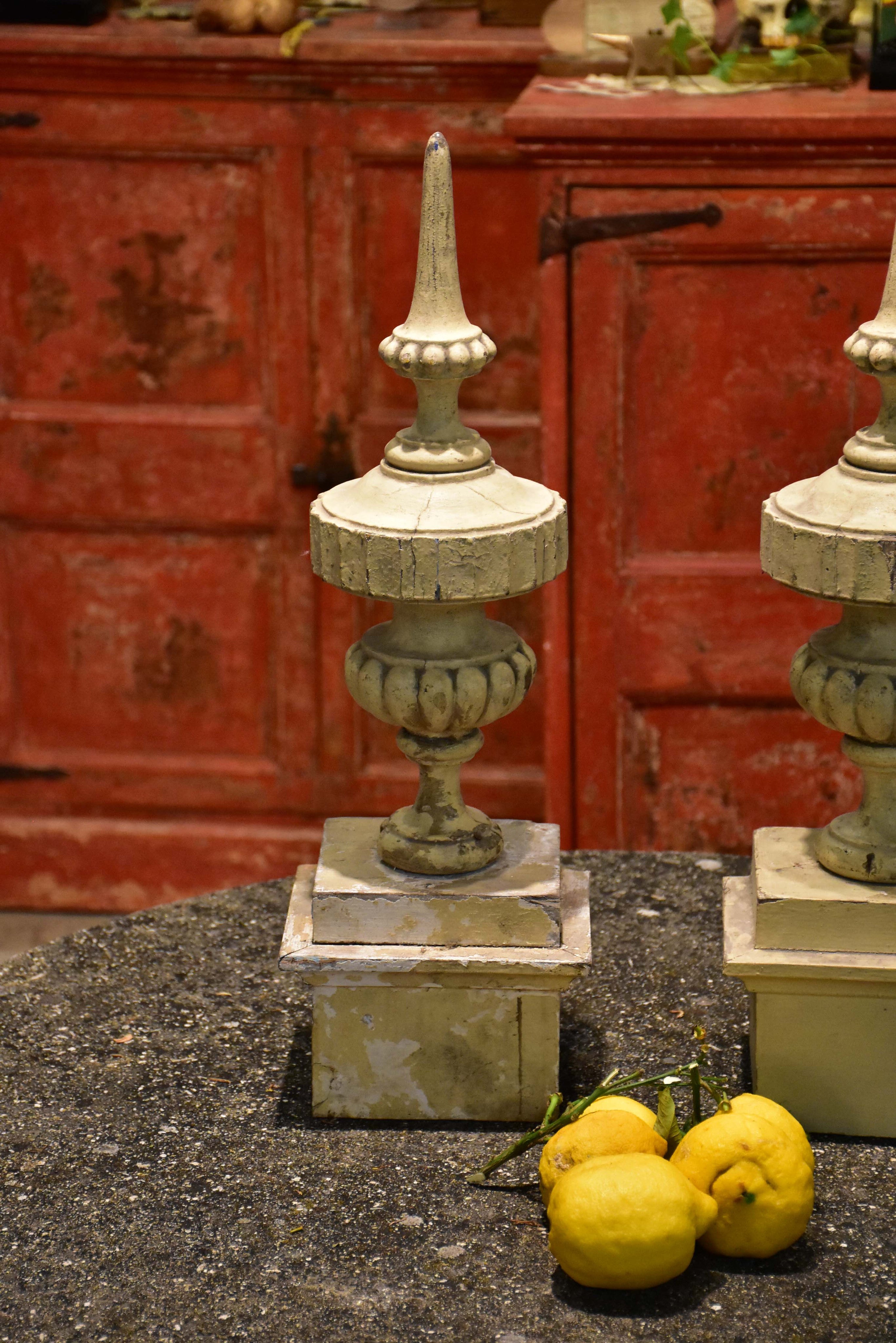 Pair of antique French finials