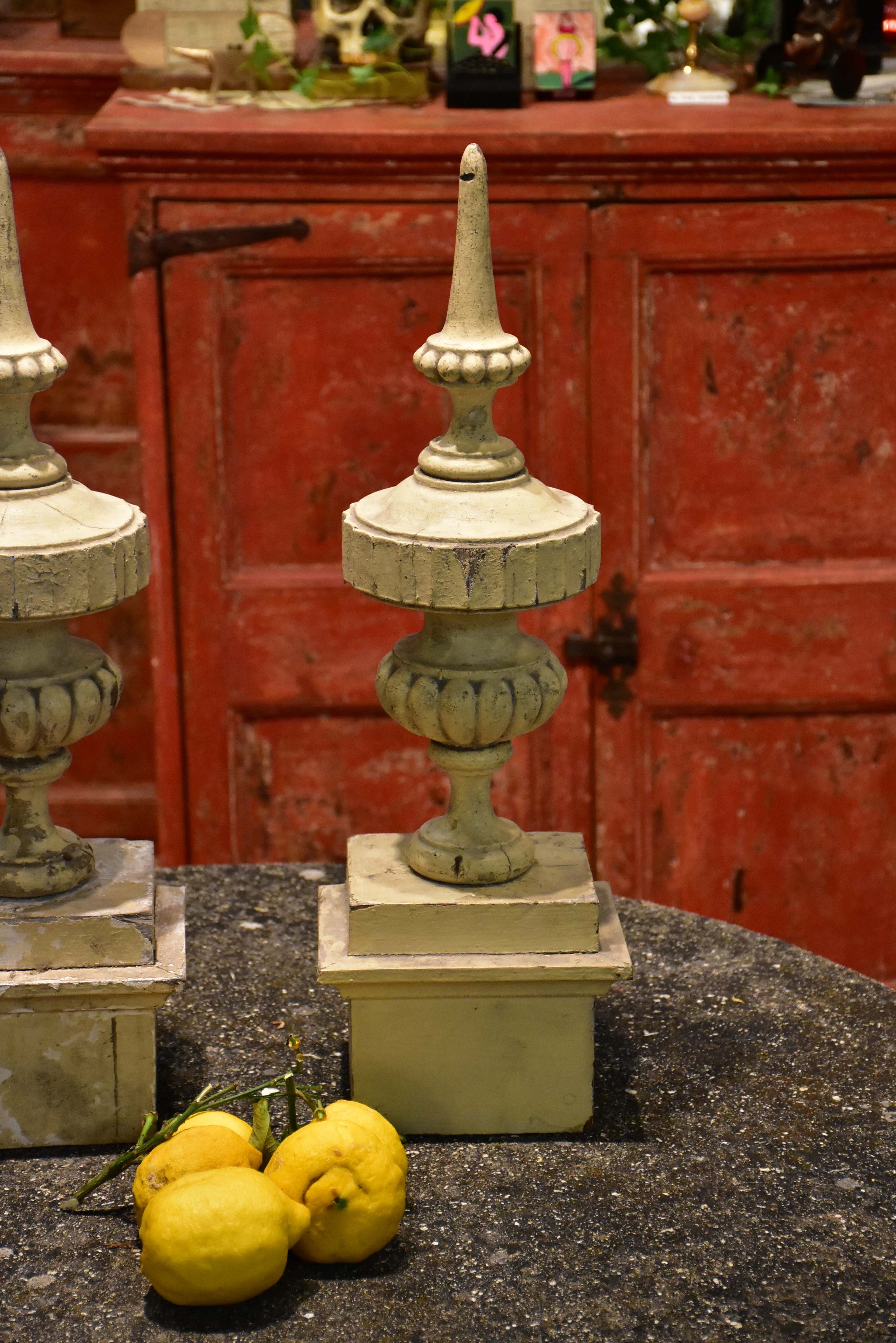 Pair of antique French finials