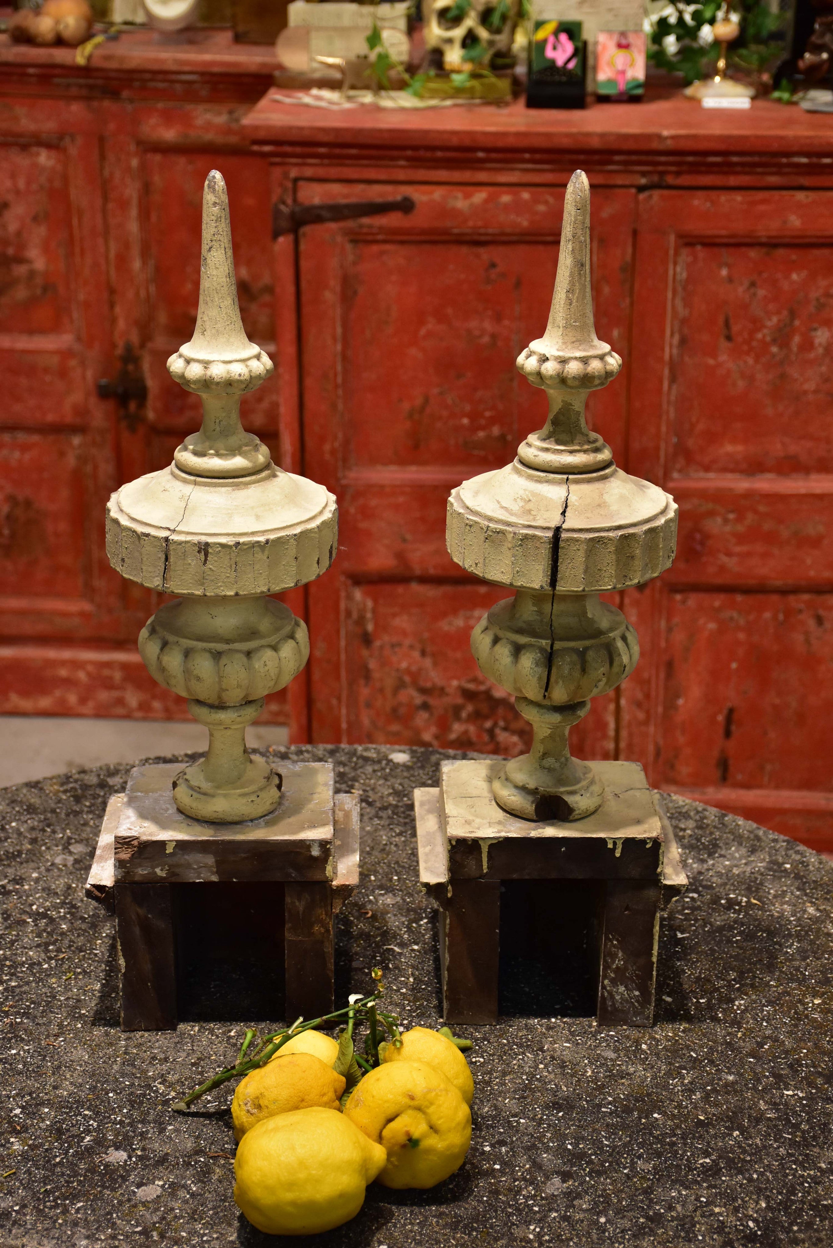 Pair of antique French finials