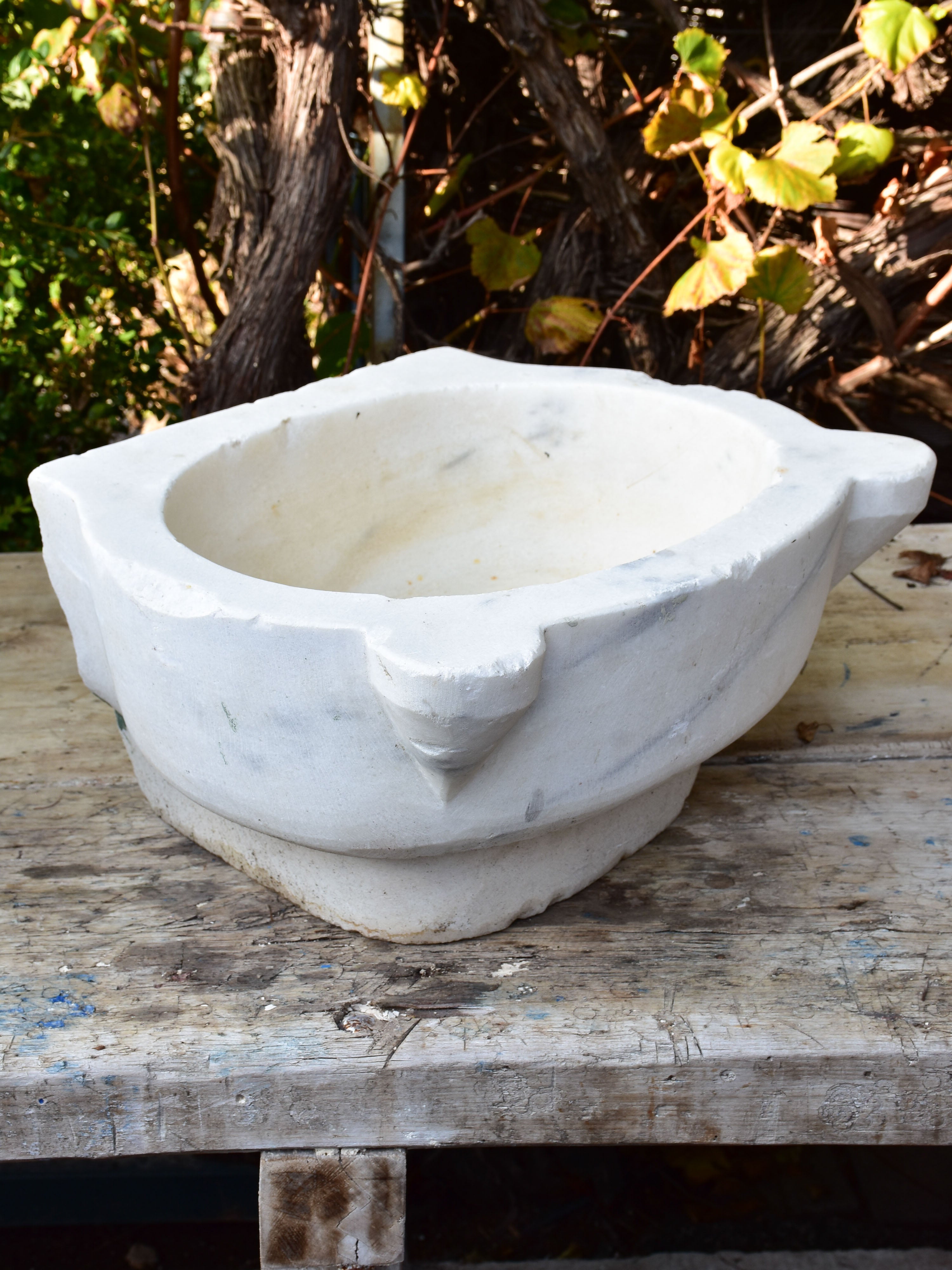 Antique Italian marble baptismal font - large