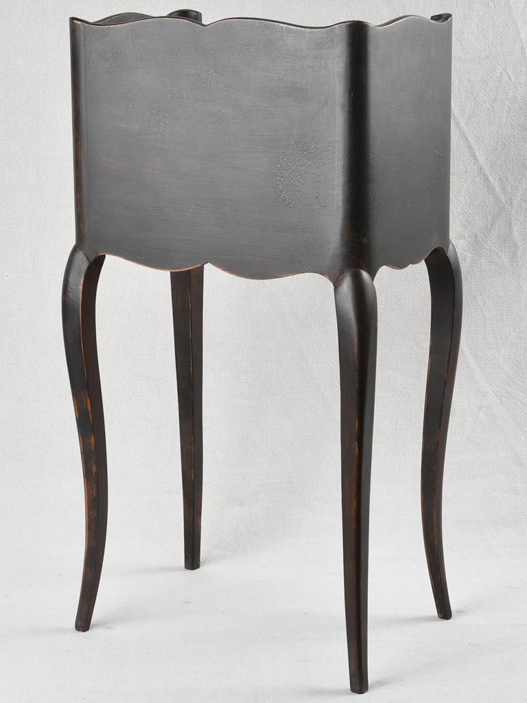 Louis XV style nightstand with black paint finish