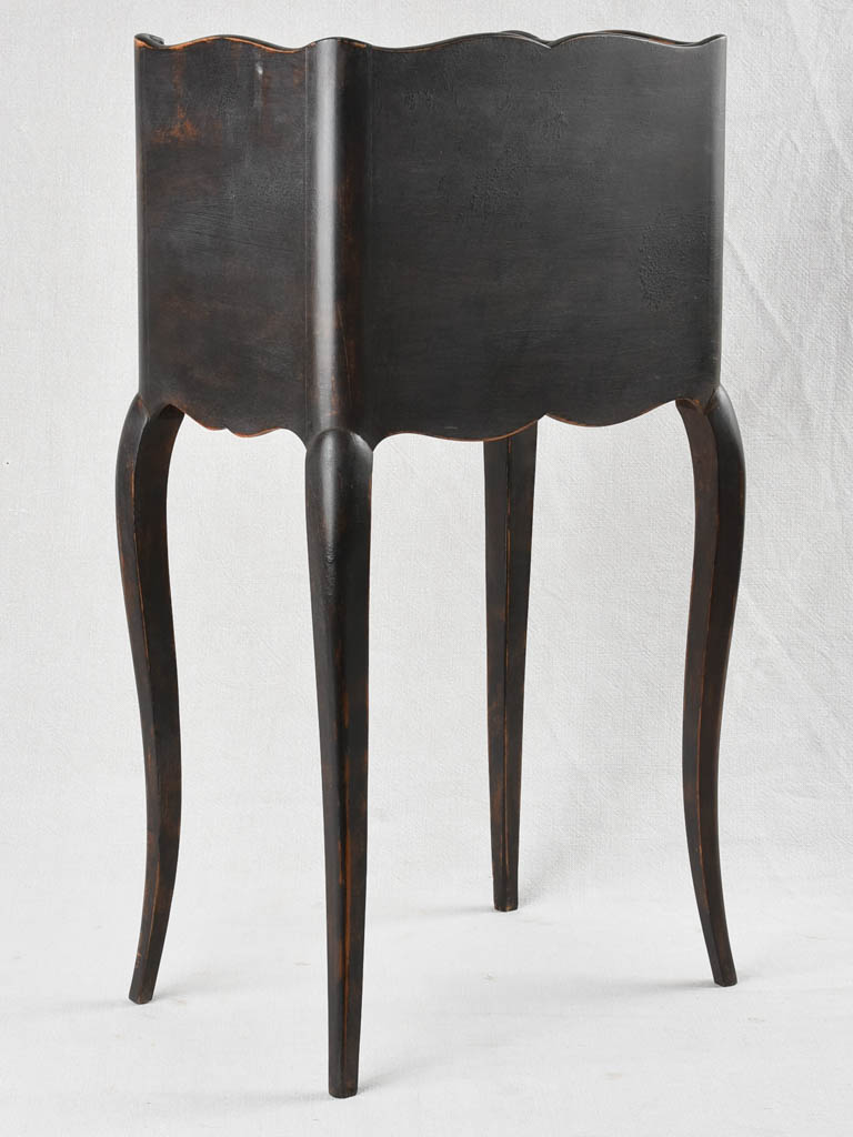 Louis XV style nightstand with black paint finish
