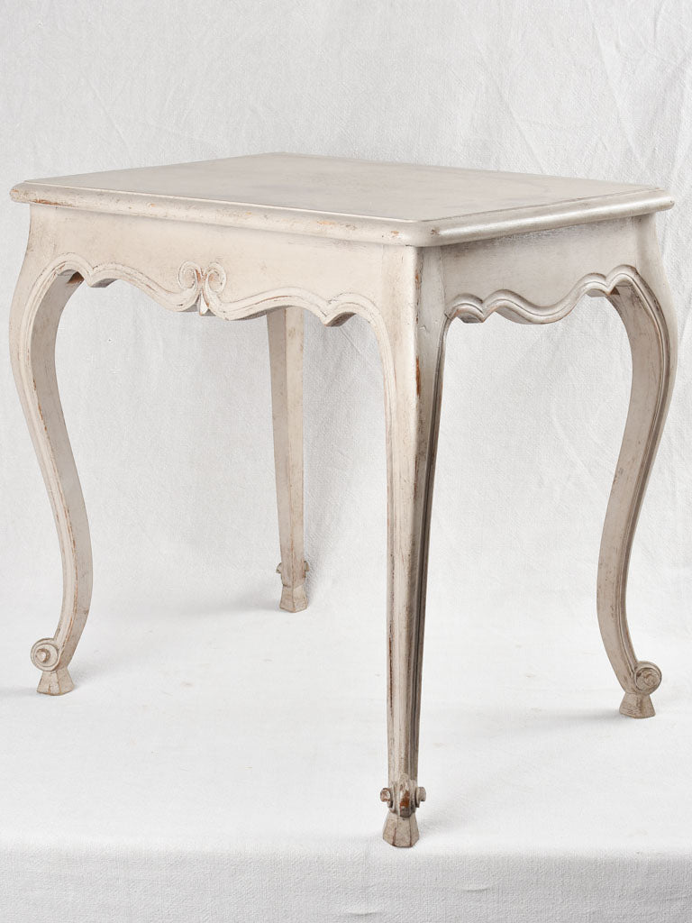 Small antique French desk / side table with gray patina