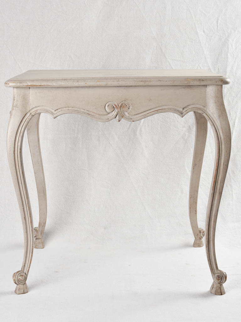 Small antique French desk / side table with gray patina