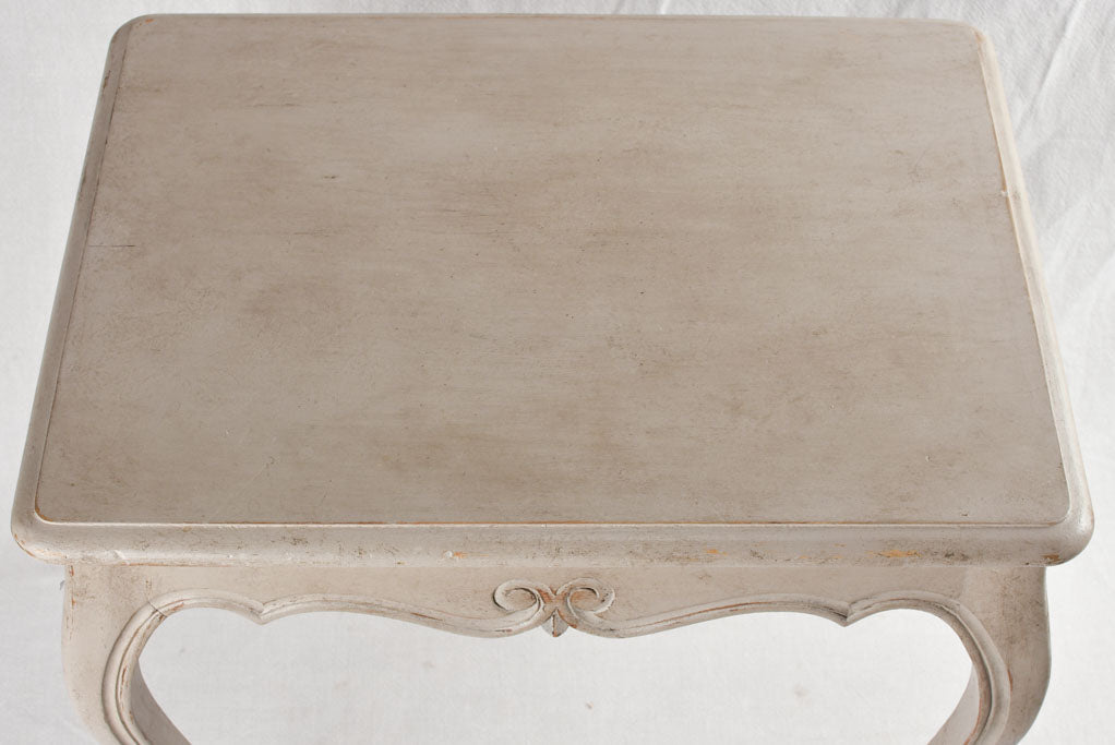 Small antique French desk / side table with gray patina