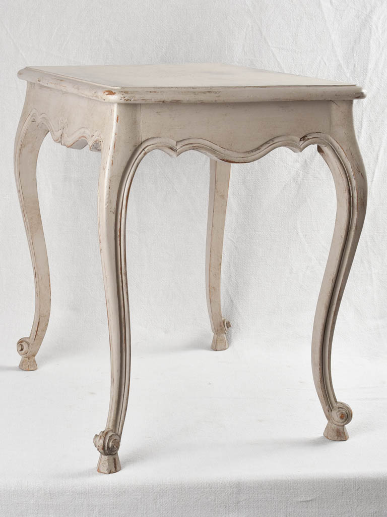 Small antique French desk / side table with gray patina