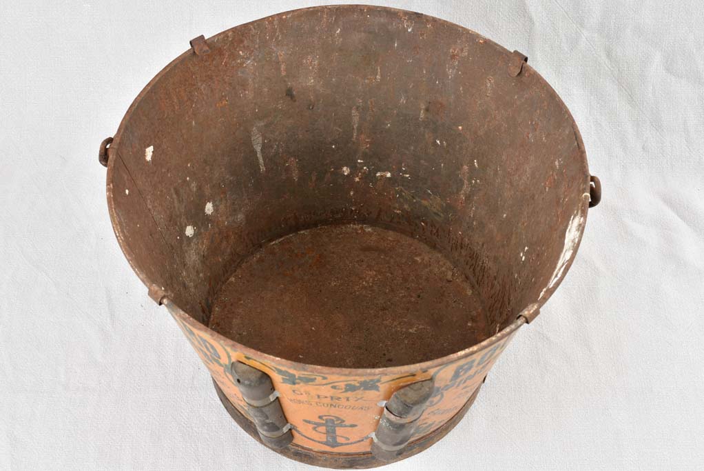 Antique French industrial bucket 17¼"