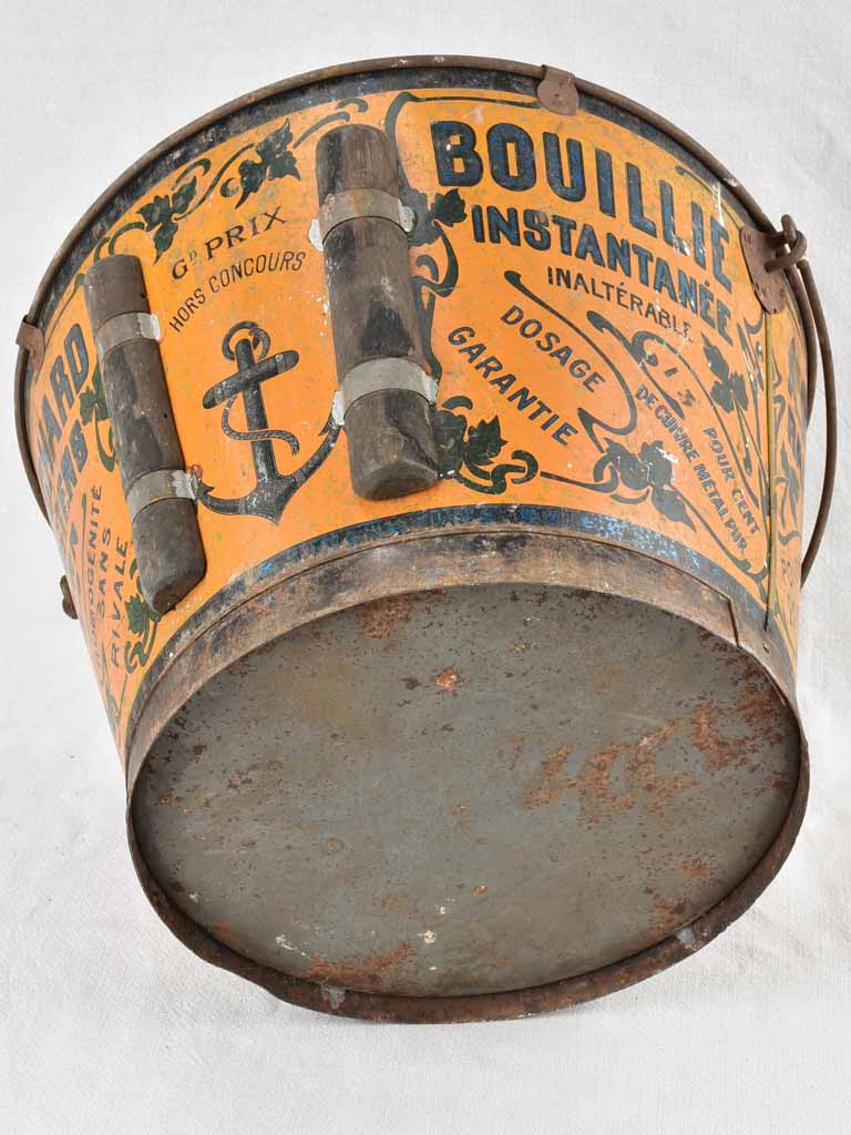 Antique French industrial bucket 17¼"