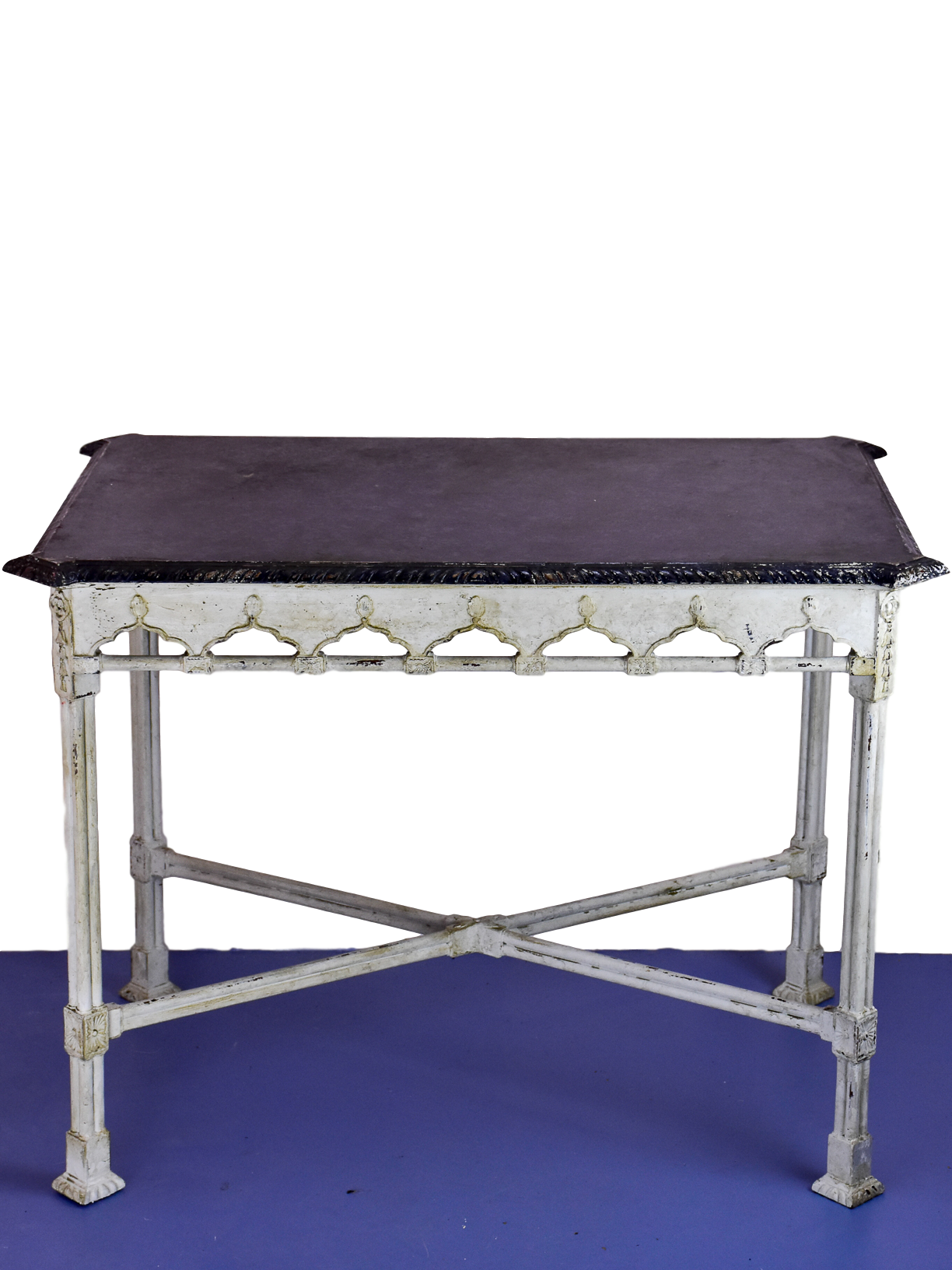 Rectangular antique French cross stretcher occasional table