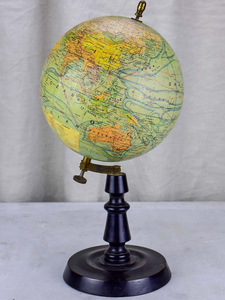 Antique French Napoleon III world globe - small