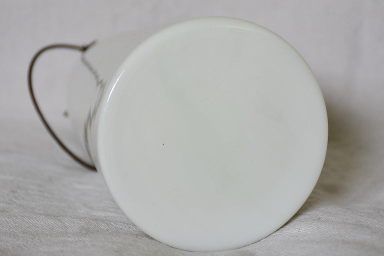 Antique French opaline milk glass milk bottle