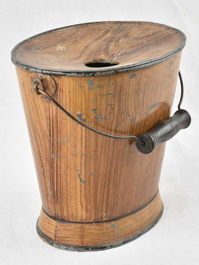 Vintage French Metal Spittoon 1930s