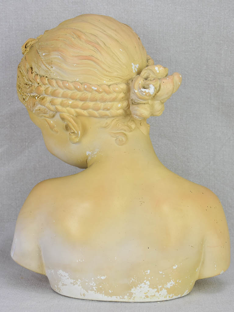 Plaster bust of a young girl - Jean-Antoine Houdon 13"