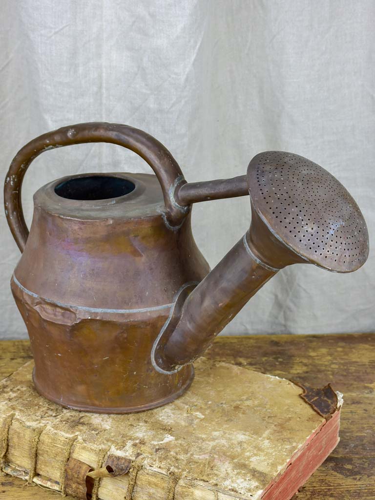 Antique French copper watering can