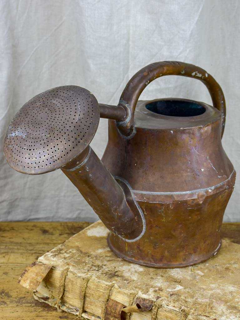 Antique French copper watering can