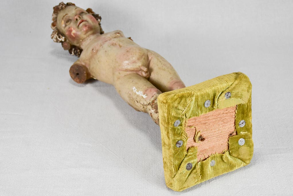 Vintage Italian wooden cherub figurine