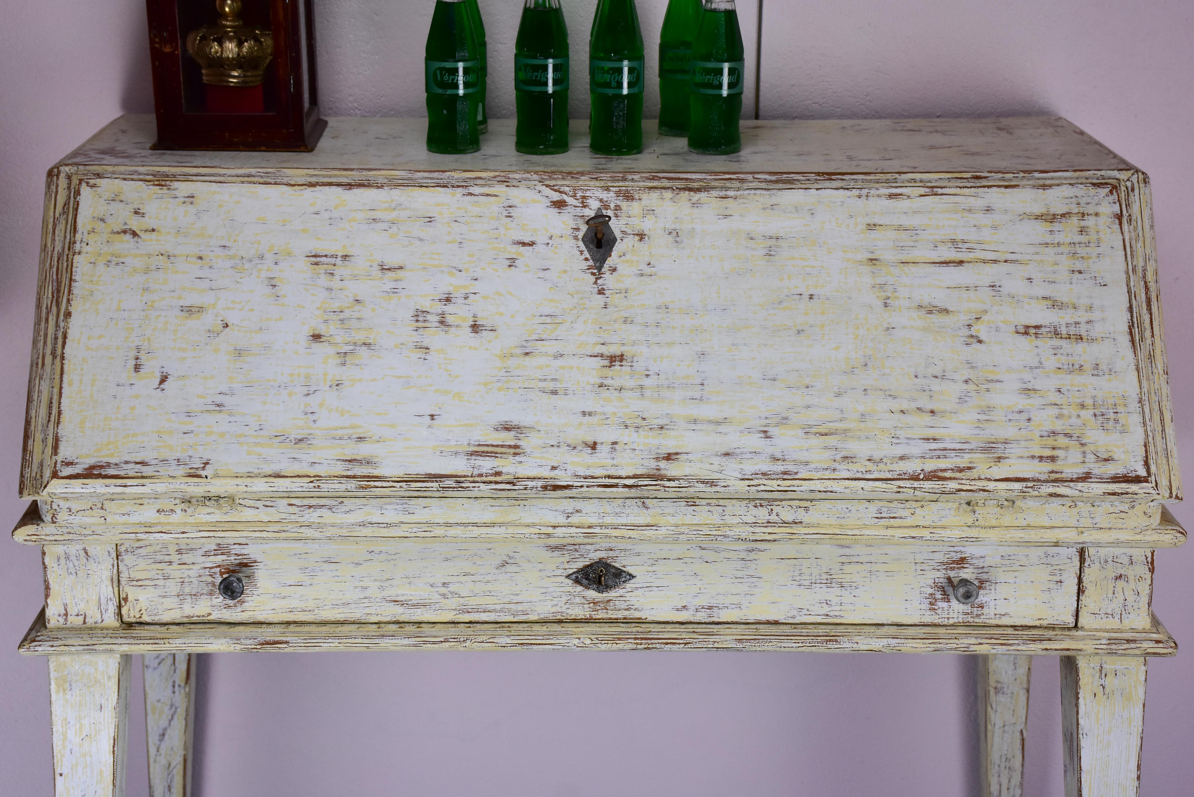 Antique French secretaire desk - beige