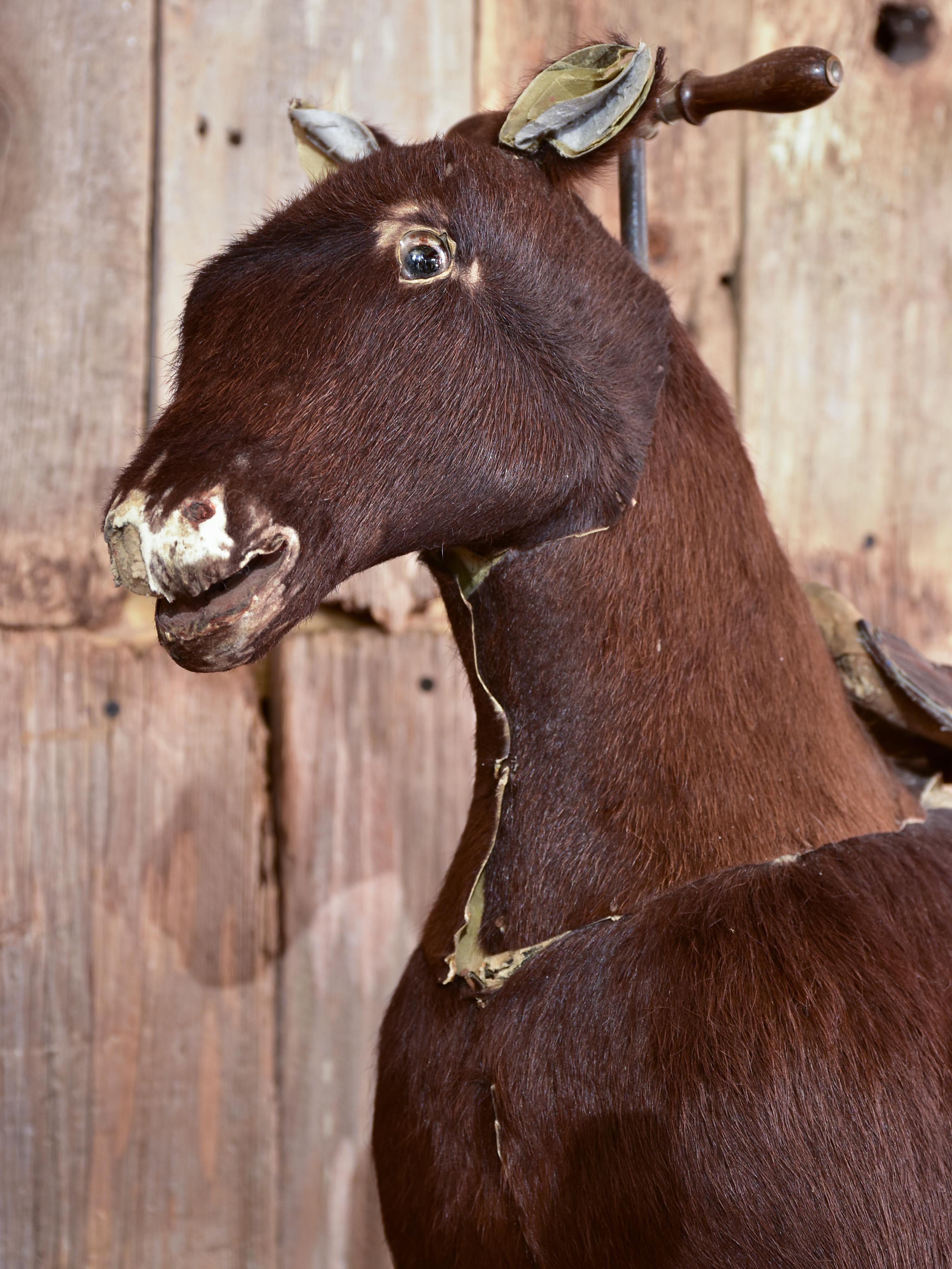 Antique French toy horse with moving mechanism