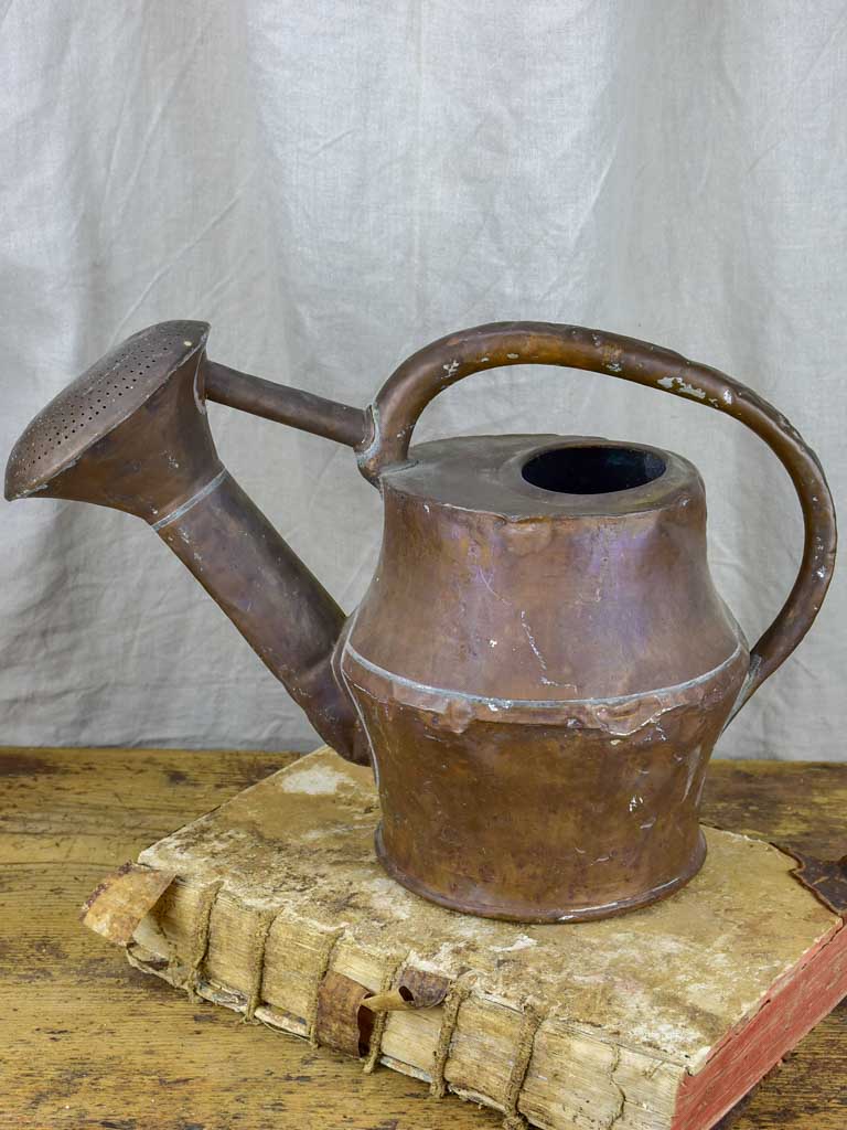 Antique French copper watering can