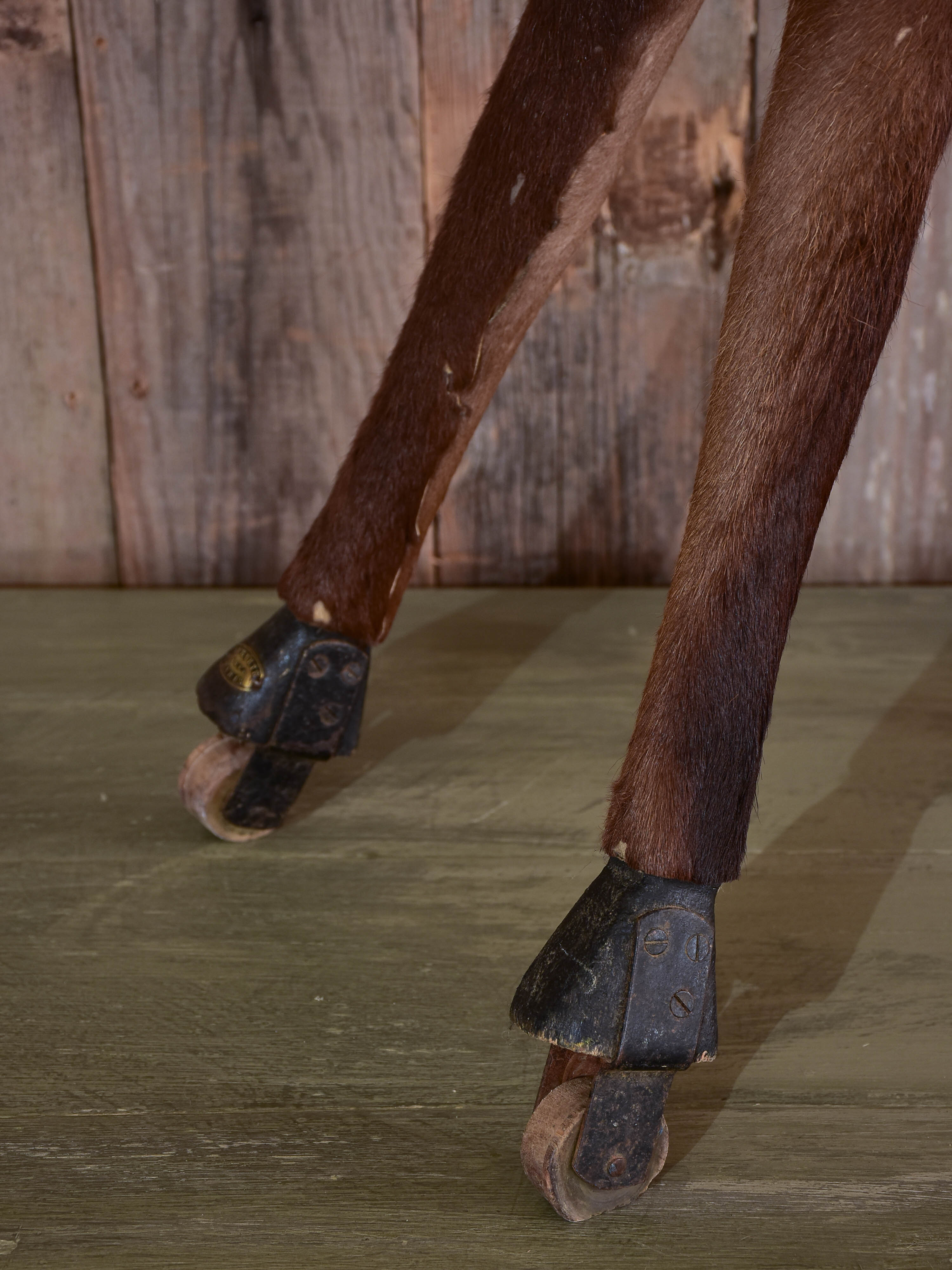 Antique French toy horse with moving mechanism