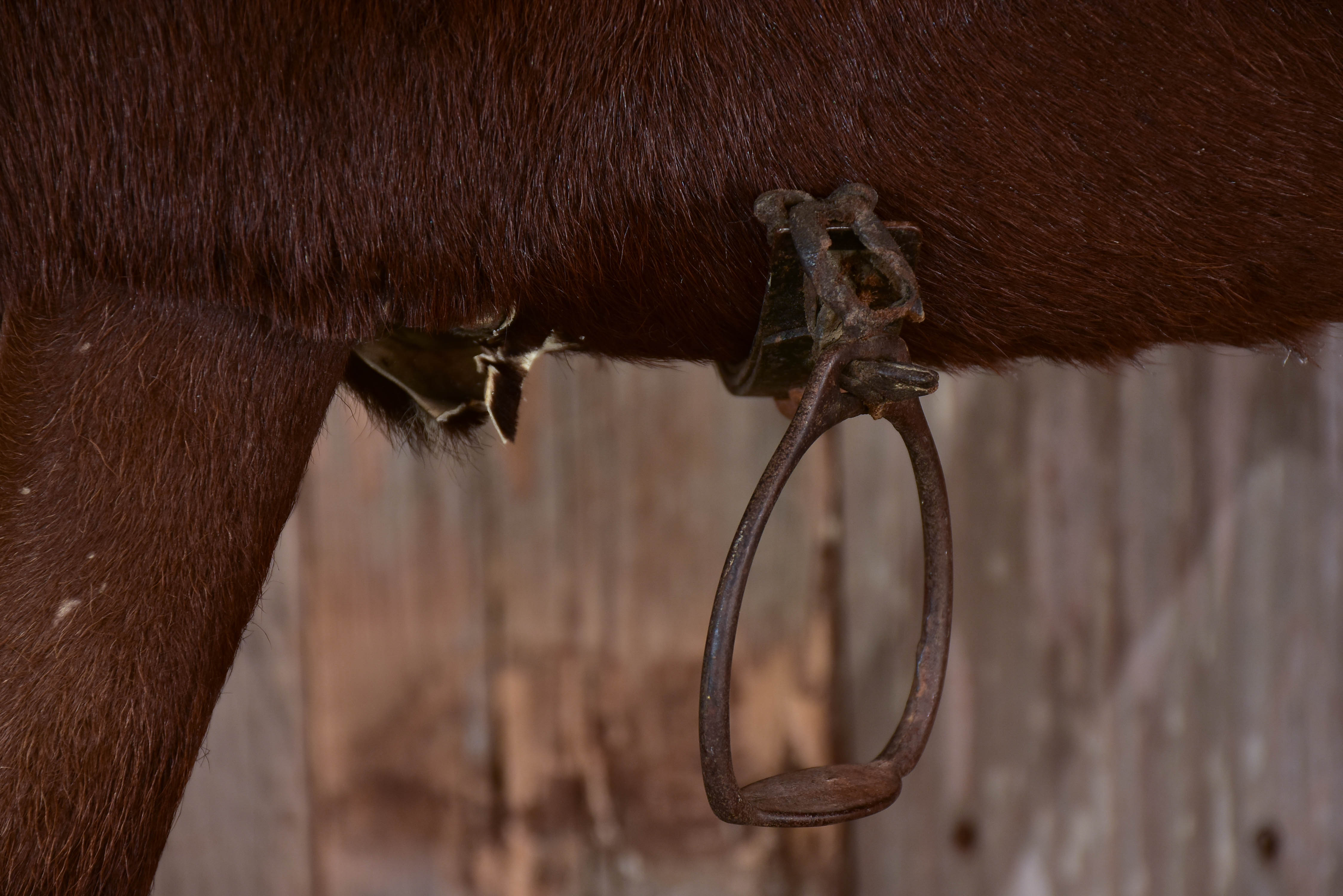 Antique French toy horse with moving mechanism