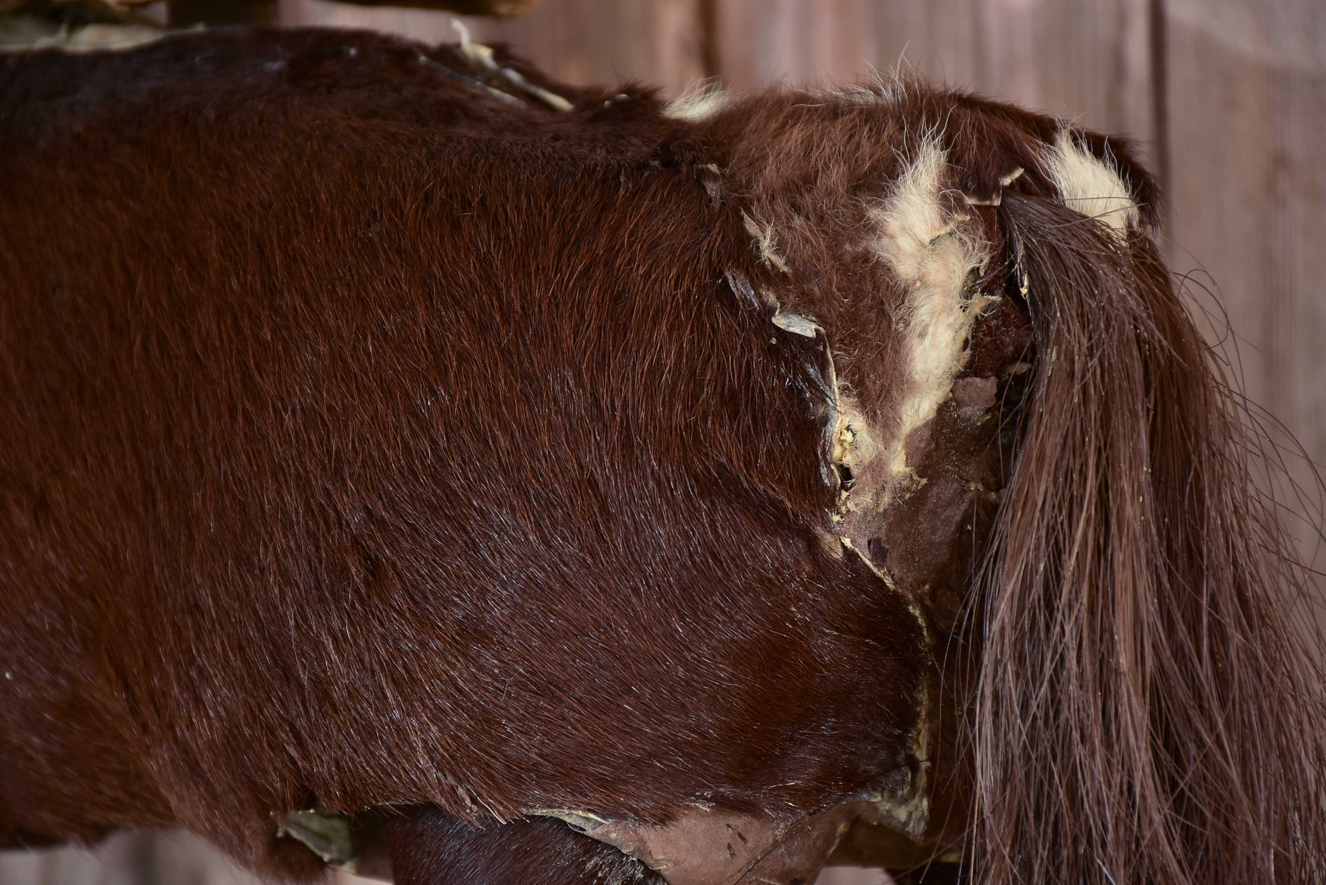 Antique French toy horse with moving mechanism