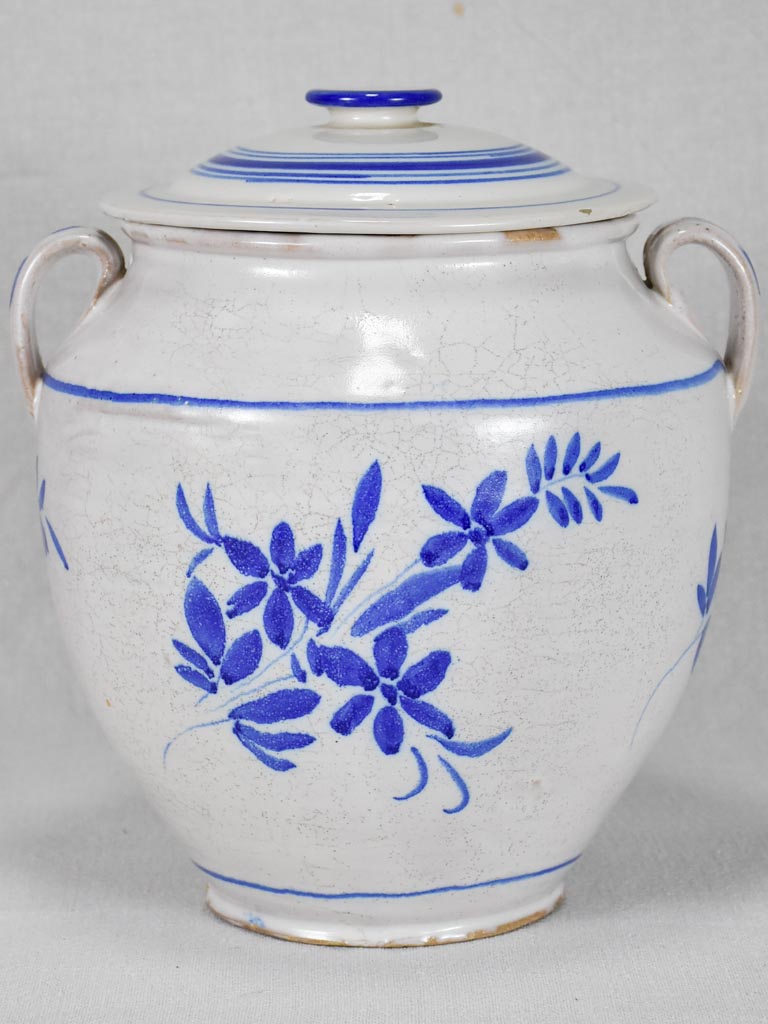 Antique French lidded egg pot from Auvillar