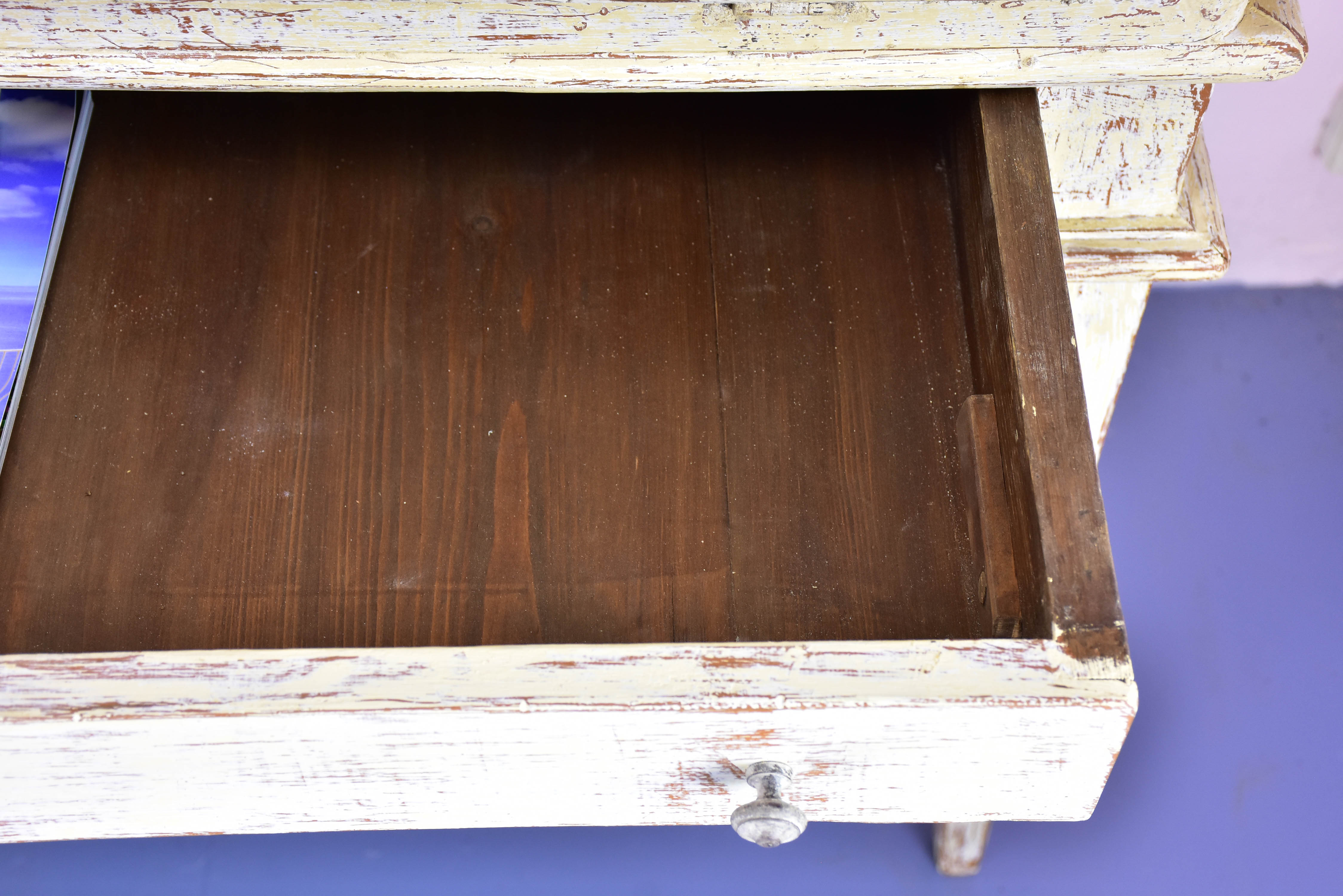 Antique French secretaire desk - beige
