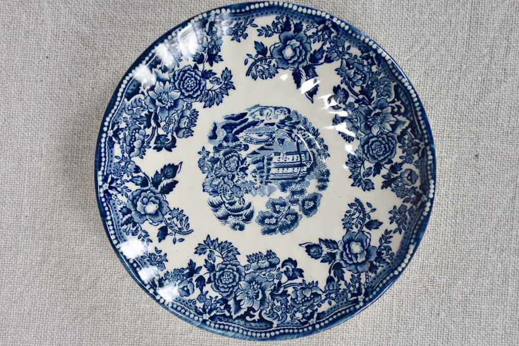 Pair of vintage saucers - dark blue and white - Georgian Collection 5½"
