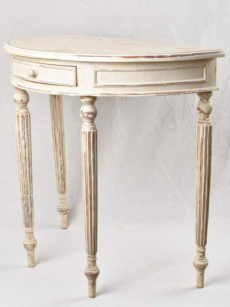 Vintage Louis XVI style demilune console 32"