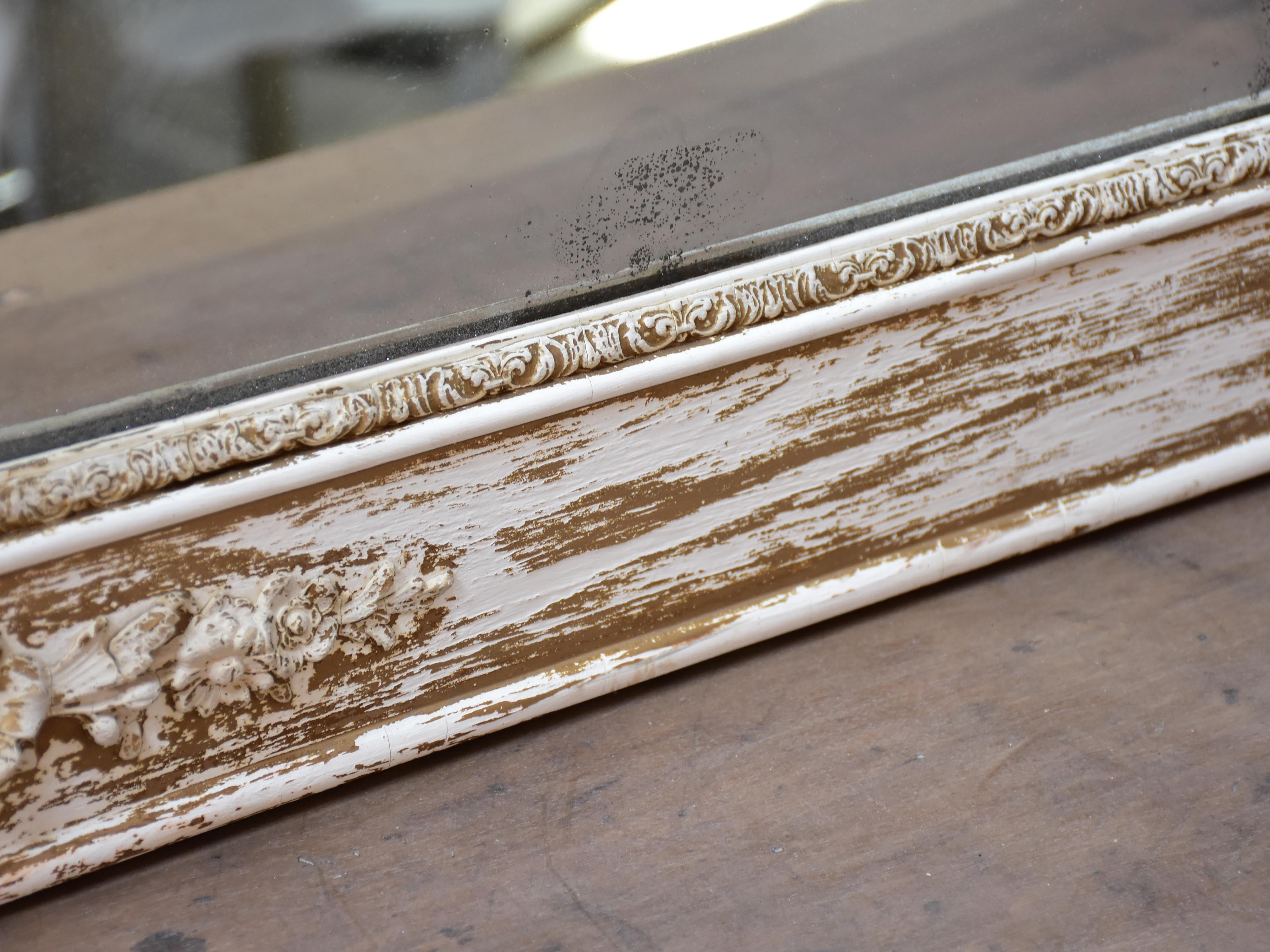 Extra-large mirror with white and gilded frame