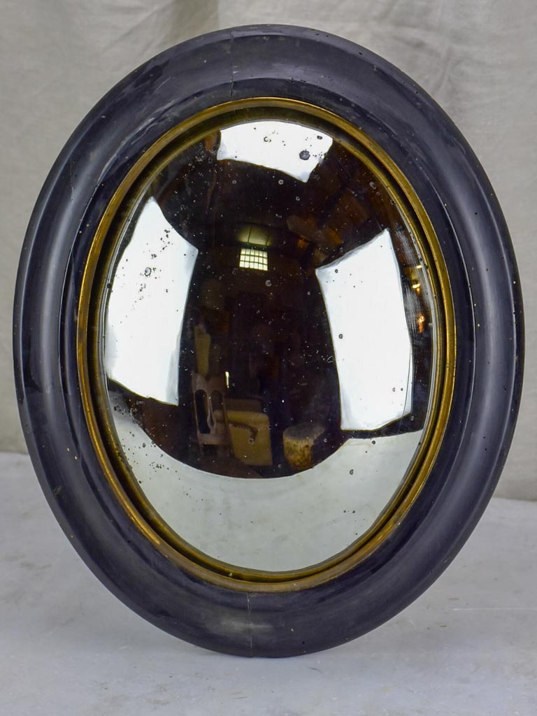 Napoleon III oval mirror with convex glass