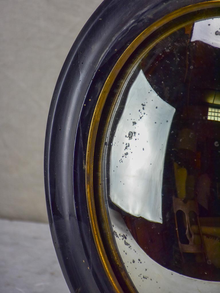 Napoleon III oval mirror with convex glass