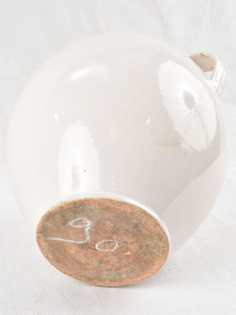 Large antique French preserving pot - pale pink glaze 10¼"