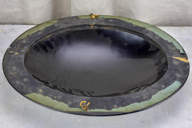 Napoleon III oval mirror with convex glass