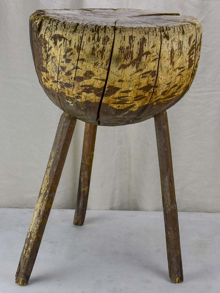 Rustic 19th Century French Wooden Block