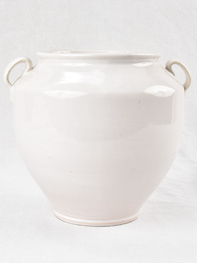 Large antique French preserving pot - pink hue 9"