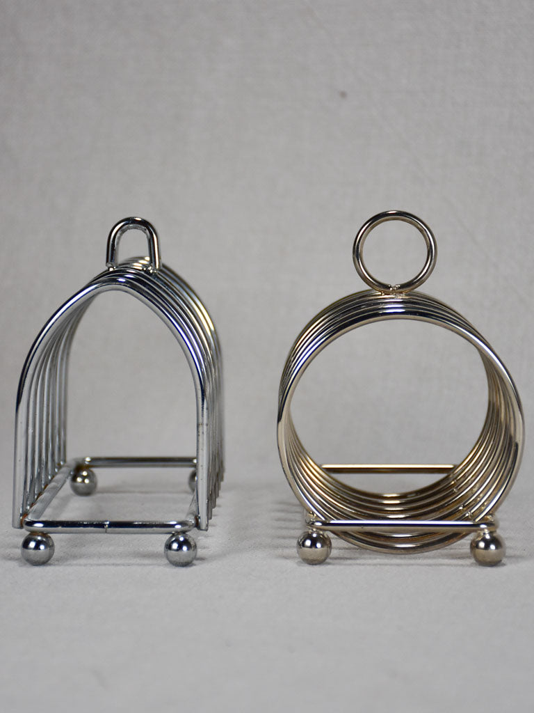 Two vintage toast racks