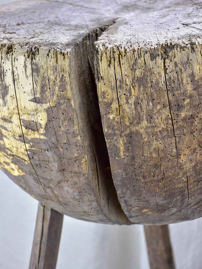 Antique Wooden French Firewood Block