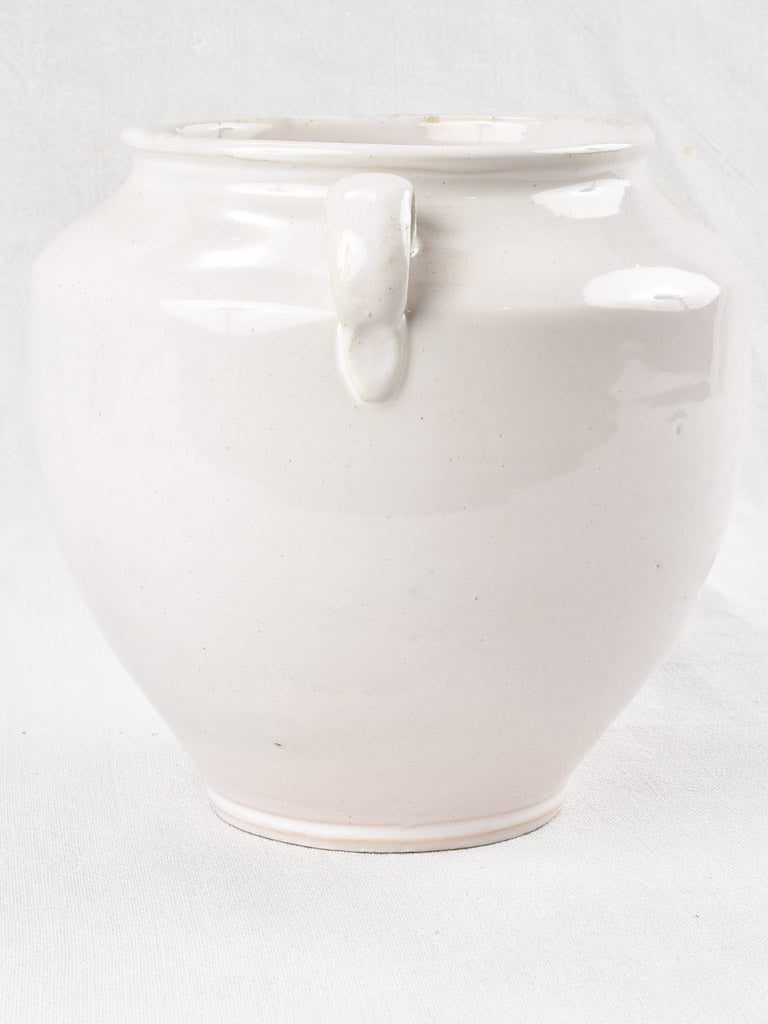 Large antique French preserving pot - pink hue 9"