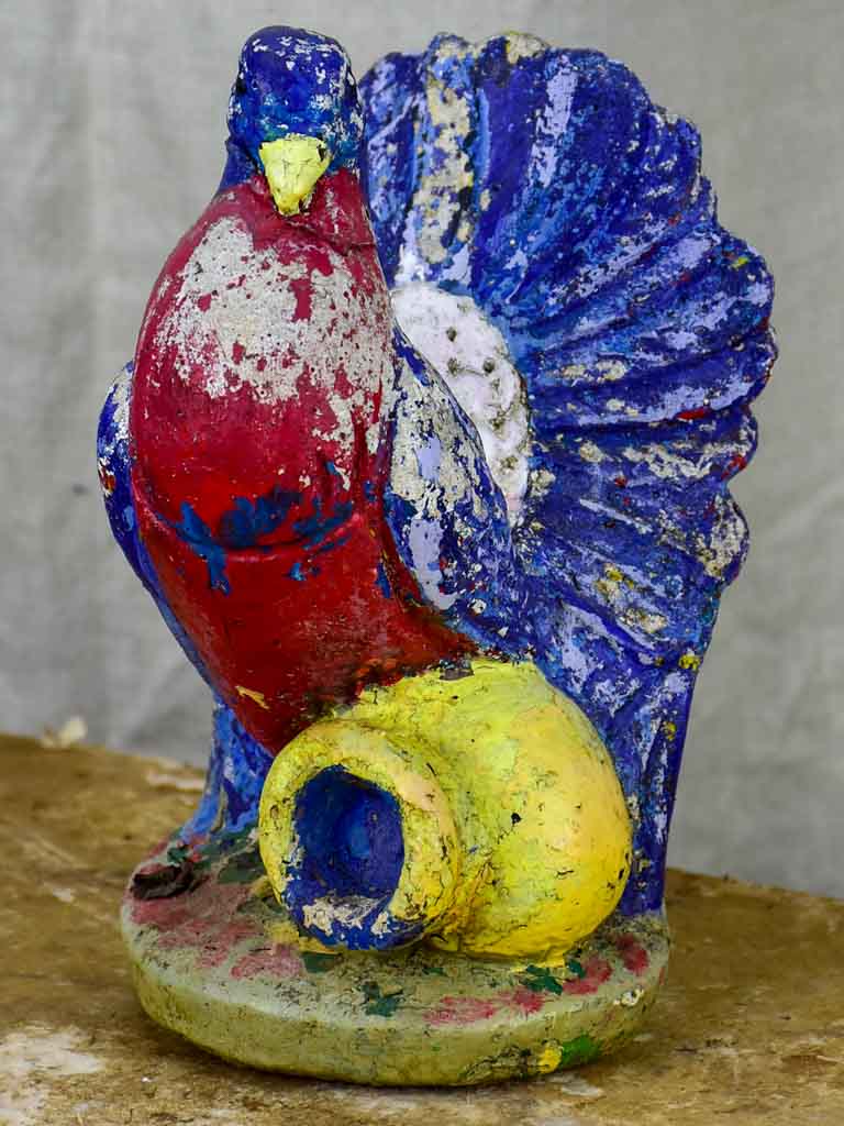 Vintage French garden sculpture of a pigeon