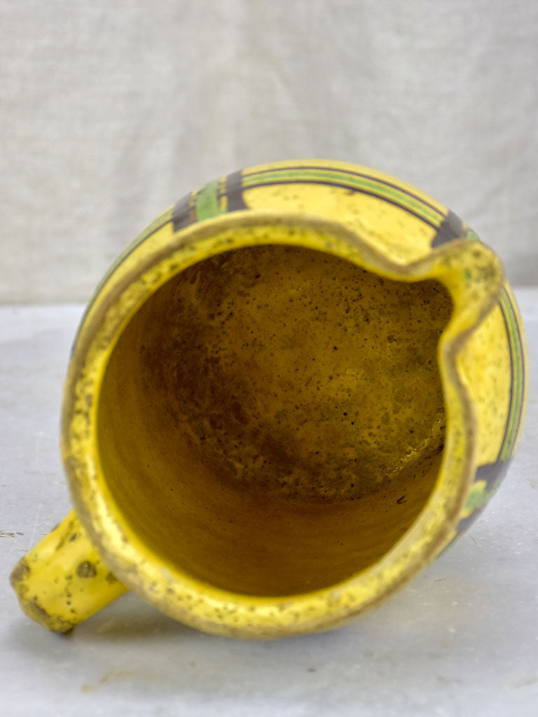 19th Century French milk / water pitcher with checkered pattern