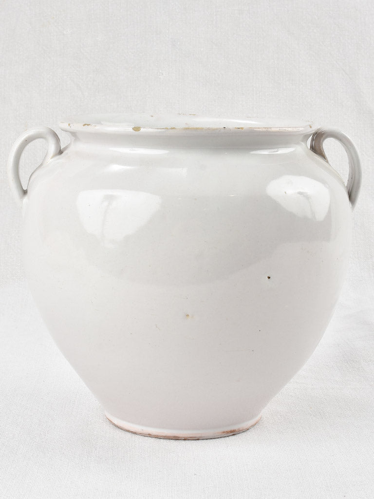 Large antique French preserving pot - gray hue 8¾"