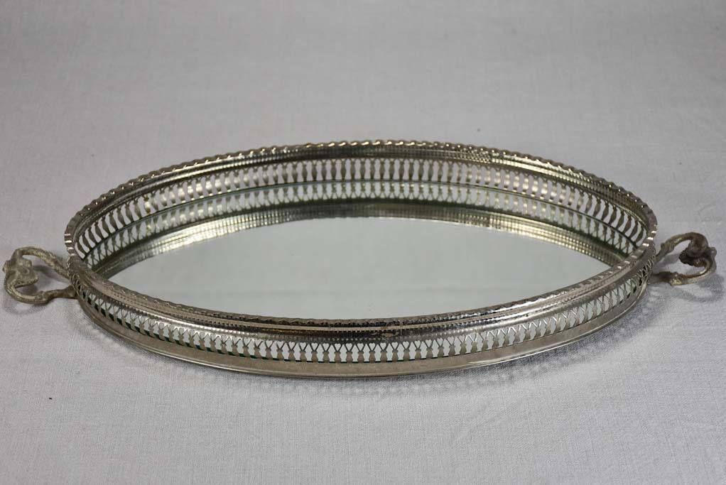 1960's bottle carrier and mirrored tray with pretty gallery
