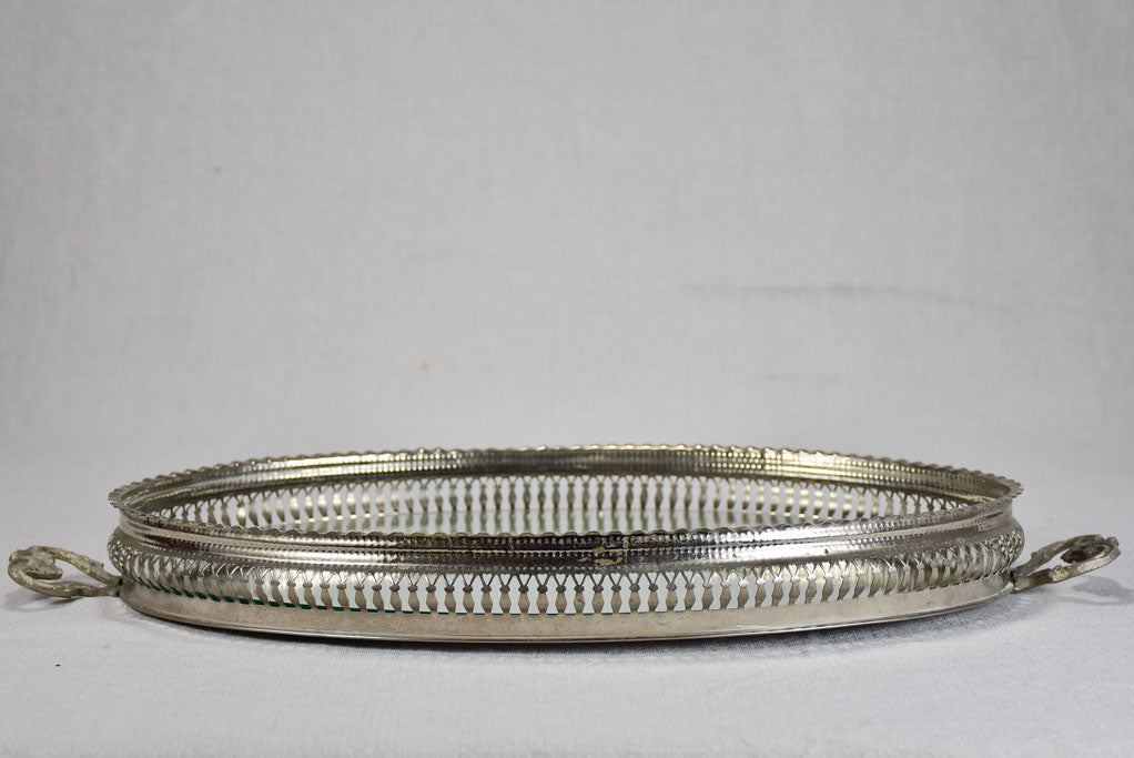 1960's bottle carrier and mirrored tray with pretty gallery