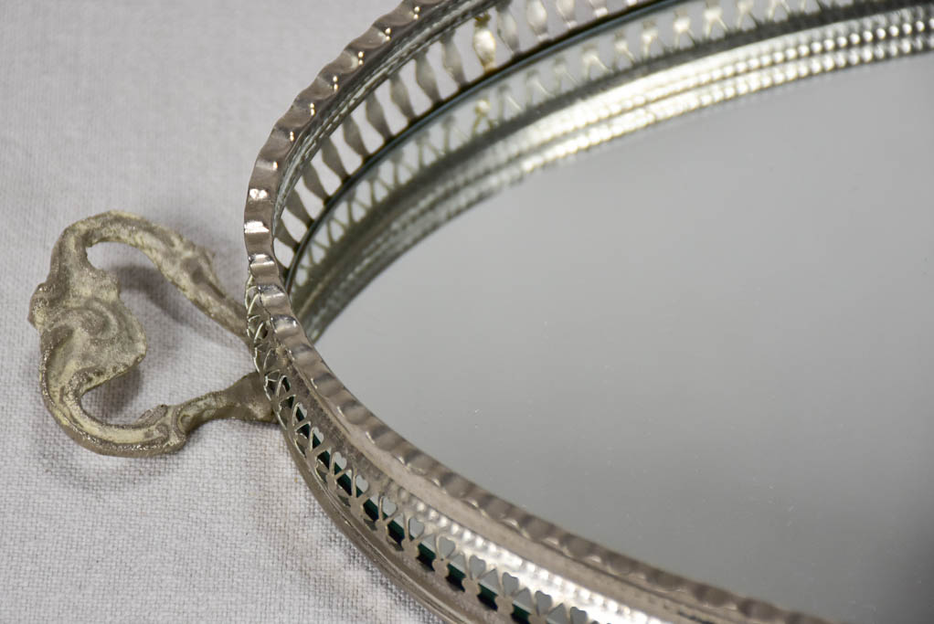 1960's bottle carrier and mirrored tray with pretty gallery