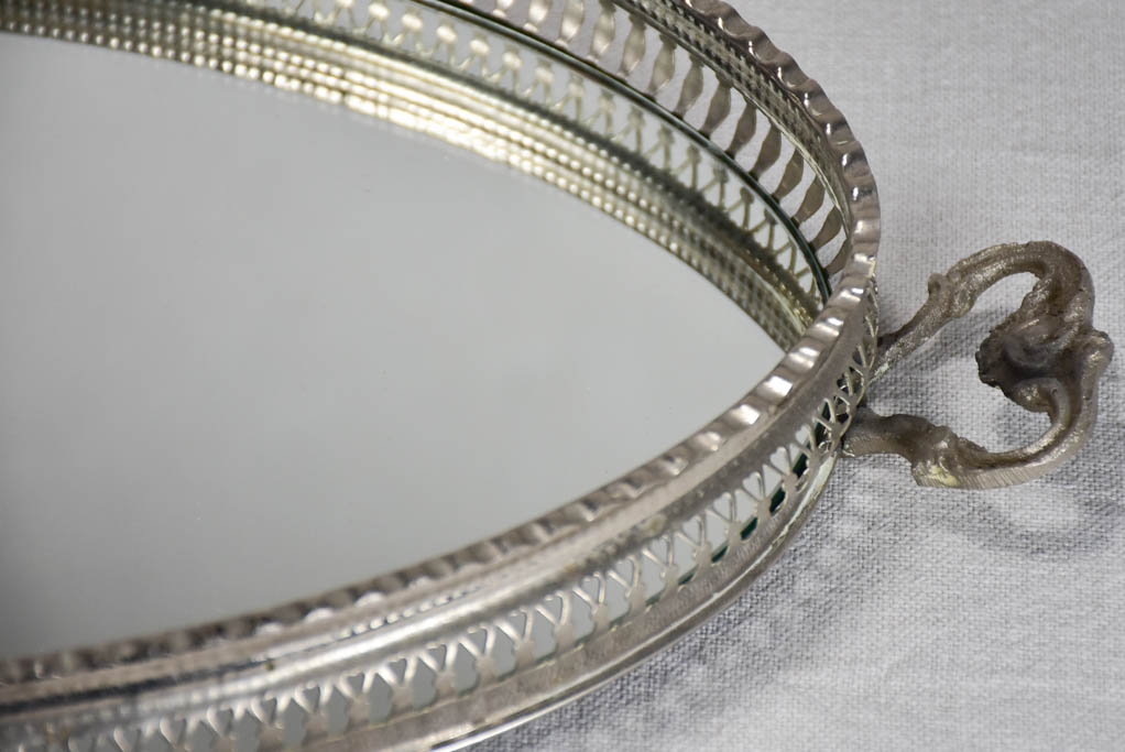 1960's bottle carrier and mirrored tray with pretty gallery